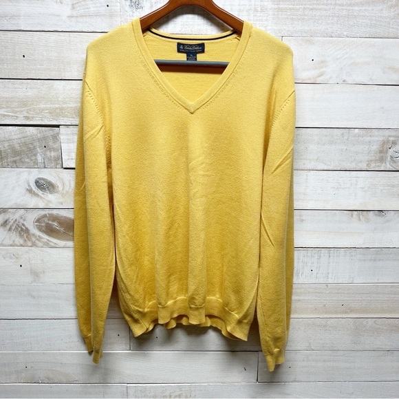 Brooks Brothers Sweater XL Italian Merino WoolYellow - Picture 1 of 10